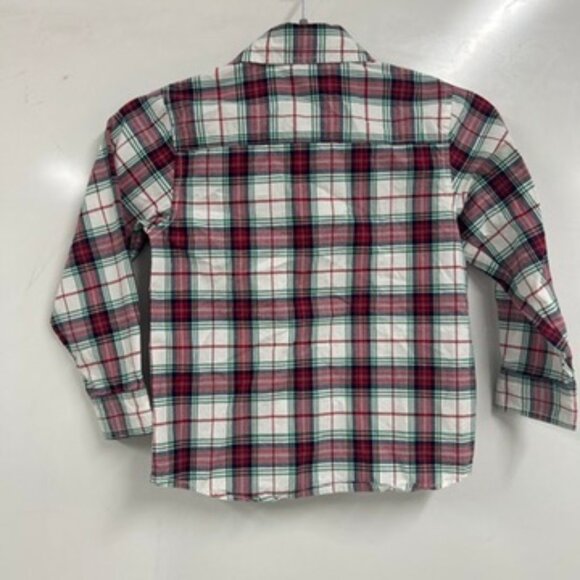 0401 Crazy 8 Kids Plaid Button Down Shirt – Red/Green | Long Sleeve | Size 5T - Picture 3 of 7